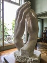 Rodin sculpture of The Cathedral in gallery of Rodin Museum, Paris, France