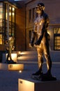 Rodin statues at dusk