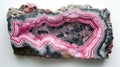 Rodonite displaying its stunning pink and black patterns, elegantly laid out on a white background Royalty Free Stock Photo