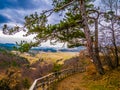 Rodopa mountain, cepina fortress landscape view from the hill.