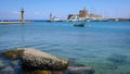 Rodos Mandraki port Royalty Free Stock Photo