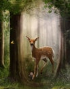 Roe Deer Fawn in an Enchanting Forest