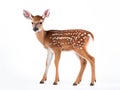 Ai Generated illustration Wildlife Concept of Roe Deer Fawn in front of a white background Royalty Free Stock Photo