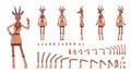 Roe deer woman, elegant lady, animal head human construction set