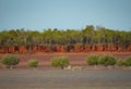 Roebuck Bay sand cliffs and mangrove Royalty Free Stock Photo