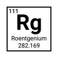 Roentgenium chemical atom element mendeleev periodic table Royalty Free Stock Photo