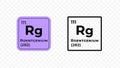 Roentgenium, chemical element of the periodic table vector Royalty Free Stock Photo