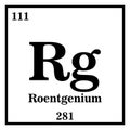 Roentgenium Periodic Table of the Elements Vector illustration eps 10 Royalty Free Stock Photo