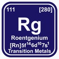 Roentgenium Periodic Table of the Elements Vector illustration eps 10 Royalty Free Stock Photo
