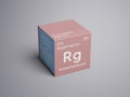 Roentgenium. Transition metals. Chemical Element of Mendeleev\'s Periodic Table. 3D illustration Royalty Free Stock Photo