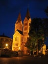 Night beautifull Roermond is old an historically important town, on the lower Roer at the east bank of the Meuse river. Royalty Free Stock Photo