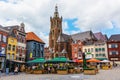 City square with Munsterkerk in Roermond, Germany Royalty Free Stock Photo