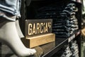 Roermond, Netherlands 07.05.2017 Stack blue superslim Jeans at the Garcia Store with Logo Mc Arthur Glen Designer Outlet