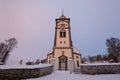 Church in the town Roeros UNESCO World Heritage Site,Norway Royalty Free Stock Photo