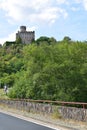 Roes, Germany - 08 16 2022: Burg Pyrmont above the valley road