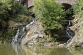 Roes, Germany - 08 16 2022: Elz waterfall in the summer, only two small streams Royalty Free Stock Photo