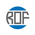 ROF letter logo design on white background. ROF creative initials circle logo concept. ROF letter design Royalty Free Stock Photo