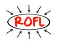 ROFL - Return on Financial Leverage acronym text with arrows, business concept background