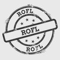 Rofl rubber stamp isolated on white background.