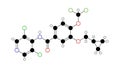 roflumilast molecule, structural chemical formula, ball-and-stick model, isolated image daxas