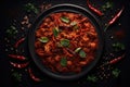 Rogan Josh On Black Matte Plate