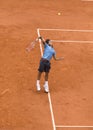 Roger Federer of Switzerland in action at French Royalty Free Stock Photo