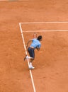 Roger Federer of Switzerland in action at French Royalty Free Stock Photo