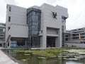 The roger stevens building a 1960s brutalist building at the university of leeds with elevated walkways connecting to other