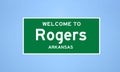 Rogers, Arkansas city limit sign. Town sign from the USA.