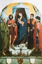 Rogier Van Der Weyden, The Virgin With The Child And Four Saints. Saints Peter, Jonh The Baptist, Cosmas And Damian Royalty Free Stock Photo