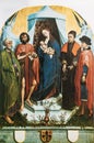 Rogier Van Der Weyden, The Virgin With The Child And Four Saints. Saints Peter, Jonh The Baptist, Cosmas And Damian Royalty Free Stock Photo