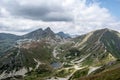 Rohace mountain group with Nizne Jamnicke pleso lake and peaks in Zapadne Tatry mountains in Slovakia