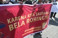 Rohingya myanmar demonstration in indonesia