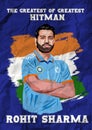 ROHIT SHARMA INDIAN cricketer illustration Royalty Free Stock Photo