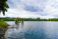 Rohrhofer See near Bruehl. Lake with surrounding nature.