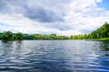 Rohrhofer See near Bruehl. Lake with surrounding nature.