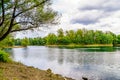 Rohrhofer See near Bruehl. Lake with surrounding nature.