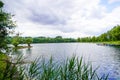 Rohrhofer See near Bruehl. Lake with surrounding nature.