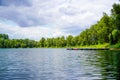 Rohrhofer See near Bruehl. Lake with surrounding nature.