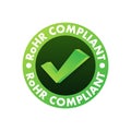 RoHS compliant symbol, label. Quality mark. RoHS icon. Restriction of Hazardous Substances Directive.