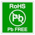 RoHS Pb Free Symbol Sign, Vector Illustration, Isolate On White Background Label. EPS10 Royalty Free Stock Photo