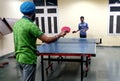 Two Friends Playing Tabletennis Concept Royalty Free Stock Photo