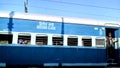 Rohtak, India - December, 2018 : Indian railways express train standing still at platform ready to depart