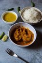 Rohu fish masala or curry, an Indian delicacy. Generally served with steamed rice and yellow pulses. Royalty Free Stock Photo