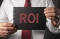 ROI acronym. Return of investment text. Business investing concept