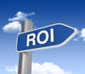 ROI Directional Sign Royalty Free Stock Photo