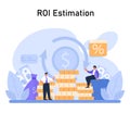 ROI Estimation concept. Flat vector illustration