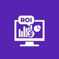 ROI, finance concept, vector icon Royalty Free Stock Photo