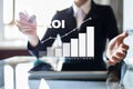 ROI graph, Return on investment, Stock Market and Trading Business and Internet Concept. Royalty Free Stock Photo