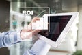 ROI graph, Return on investment, Stock Market and Trading Business and Internet Concept. Royalty Free Stock Photo